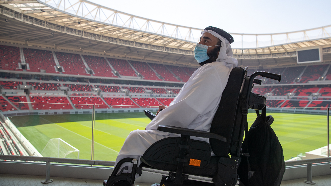 Member of the accessibility forum visits stadium